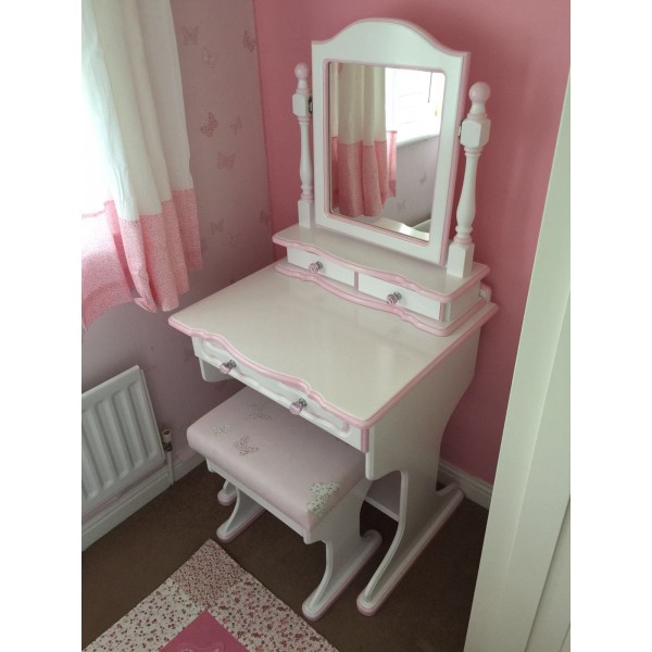 Dressing Table One Drawer With Stool And Mirror